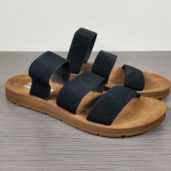 Steve Madden Pascale Slide Sandal, Black Fabric, Womens Size 7 M / 37.5 - Picture 2 of 8